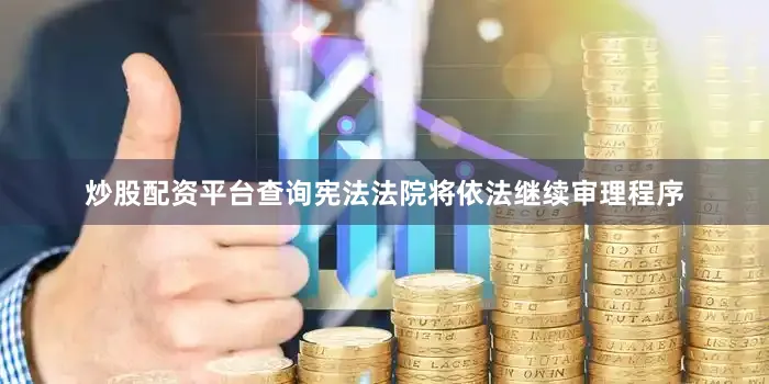 炒股配资平台查询宪法法院将依法继续审理程序